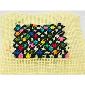 Vintage Artisan Dollhouse Miniature Embroidered Art Unframed Ready to Frame Mini